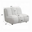 Nela Lounge Sofa Chair- Modern Bubble Silhouette- White Linen 42 Inch