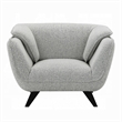 Naeli Accent Armchair- Rounded Back Light Gray Boucle- Solid Pine Wood