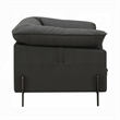 Semi Sofa Chair- Box Edge Design- Black Top Grain Leather- 69 Inch