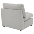 Biny Modular Armless Chair- Light Gray- Plush Foam Cushions