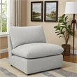 Biny Modular Armless Chair- Light Gray- Plush Foam Cushions