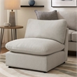 Biny Modular Armless Chair- Light Gray- Plush Foam Cushions