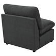 Biny Modular Armless Chair- Dark Gray- Plush Foam Cushions