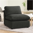 Biny Modular Armless Chair- Dark Gray- Plush Foam Cushions