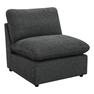 Biny Modular Armless Chair- Dark Gray- Plush Foam Cushions