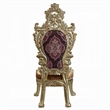 Rexx Side Dining Chair Set of 2- Crown Top- Nailhead Trim Gold and Red