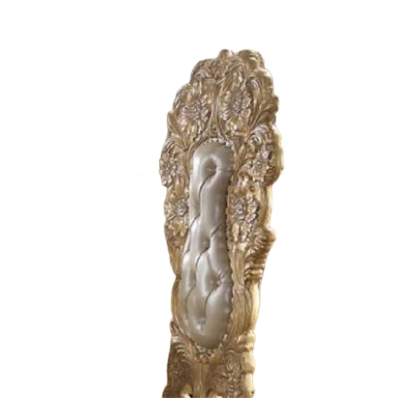 Otis Side Dining Chair Set of 2 Classic Light Gold Tufted Faux Leather