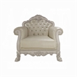 Ally Accent Chair with Claw Feet- Bone White Tufted Faux Leather