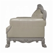 Ally Accent Chair with Claw Feet- Bone White Tufted Faux Leather