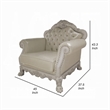 Ally Accent Chair with Claw Feet- Bone White Tufted Faux Leather