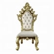 Mara Side Dining Chair Set of 2- Crystal Tufted- Gold Floral Carvings