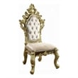 Mara Side Dining Chair Set of 2- Crystal Tufted- Gold Floral Carvings