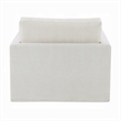 Rick Swivel Accent Chair w Pillow- Square Arm- Ivory White Upholstery