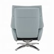Fema Swivel Accent Chair w Ottoman- Light Blue Top Grain Leather