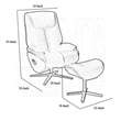 Fema Swivel Accent Chair w Ottoman- Light Blue Top Grain Leather