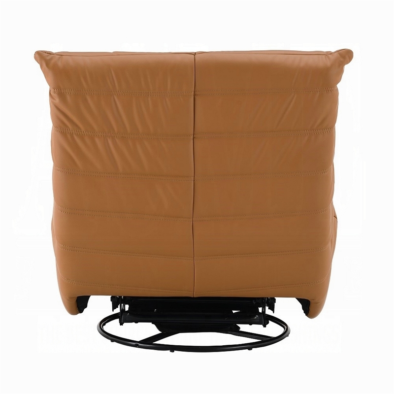 Taon Swivel Glider Manual Recliner Chair- Tufted Orange Chenille