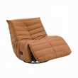 Taon Swivel Glider Manual Recliner Chair- Tufted Orange Chenille