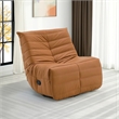 Taon Swivel Glider Manual Recliner Chair- Tufted Orange Chenille