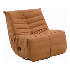 Taon Swivel Glider Manual Recliner Chair- Tufted Orange Chenille