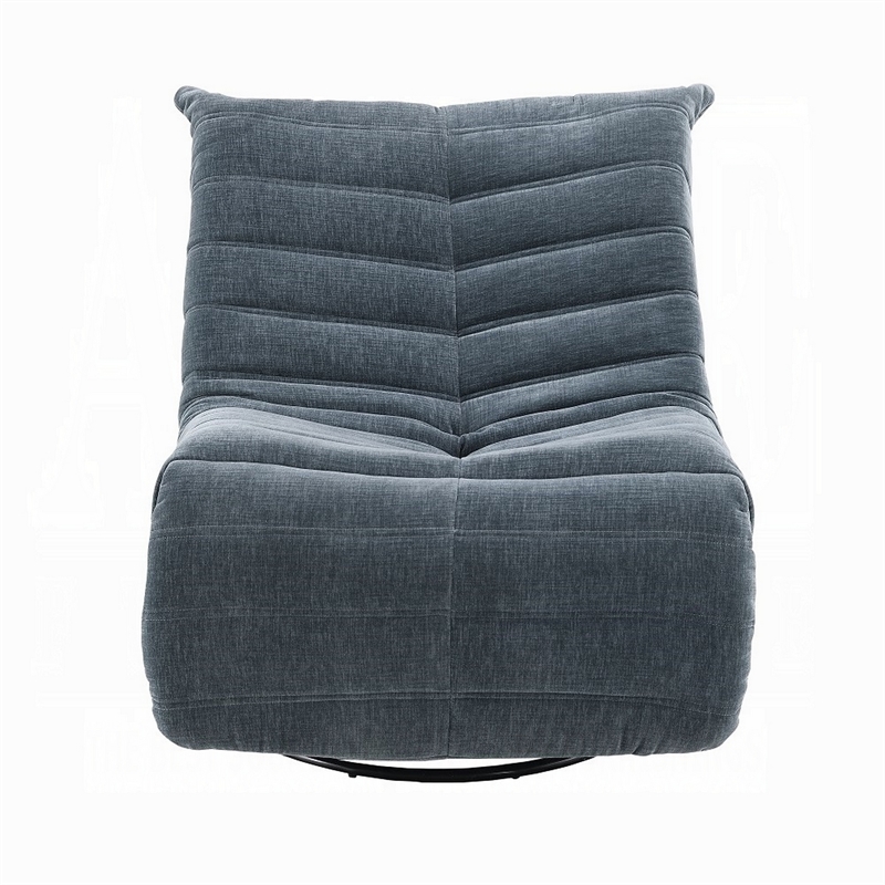Taon Swivel Glider Manual Recliner Chair- Tufted Dark Gray Chenille
