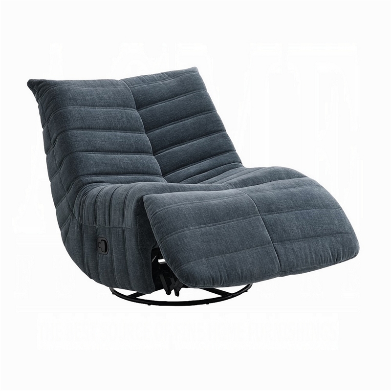 Taon Swivel Glider Manual Recliner Chair- Tufted Dark Gray Chenille