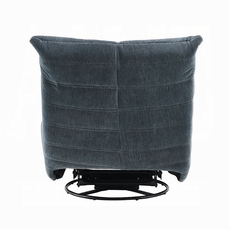 Taon Swivel Glider Manual Recliner Chair- Tufted Dark Gray Chenille