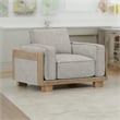 Denu Accent Chair- Loose Pillow Backs- Track Arms- Plush Light Gray