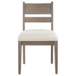 Elia Dining Side Chair Set of 2- Ladderback- Gray Wood- Cream Fabric