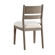 Elia Dining Side Chair Set of 2- Ladderback- Gray Wood- Cream Fabric