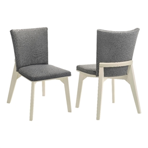 Loxy Dining Side Chair Set of 2- Square Legs and Levelers- Gray Velvet
