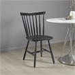 Halie Dining Side Chair Set of 2- Spindle Back- Black Asian Hardwood