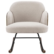 Perry Accent Rocking Chair- Modern Walnut Brown Bentwood- Beige Boucle