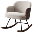 Perry Accent Rocking Chair- Modern Walnut Brown Bentwood- Beige Boucle