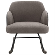 Perry Accent Rocking Chair- Modern Walnut Brown Bentwood- Gray Boucle