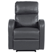 Nami Power Recliner Chair- Rich Gray Faux Leather- Plush Pillow Back