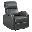 Nami Power Recliner Chair- Rich Gray Faux Leather- Plush Pillow Back