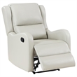 Mayra Manual Recliner Chair- English Arms- Plush Ivory Faux Leather