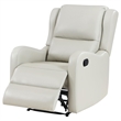 Mayra Manual Recliner Chair- English Arms- Plush Ivory Faux Leather