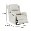 Mayra Manual Recliner Chair- English Arms- Plush Ivory Faux Leather