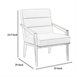 Kiara Accent Chair- Channel Tufted Dark Gray Fabric- Gold Metal Frame