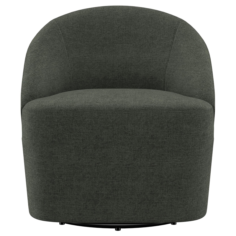 Lenie Barrel Accent Swivel Chair- Modern Minimal Shape- Dark Green