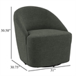 Lenie Barrel Accent Swivel Chair- Modern Minimal Shape- Dark Green