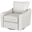 Adia Swivel Glider Chair- Sloped Arms- Plush Vanilla Ivory Boucle