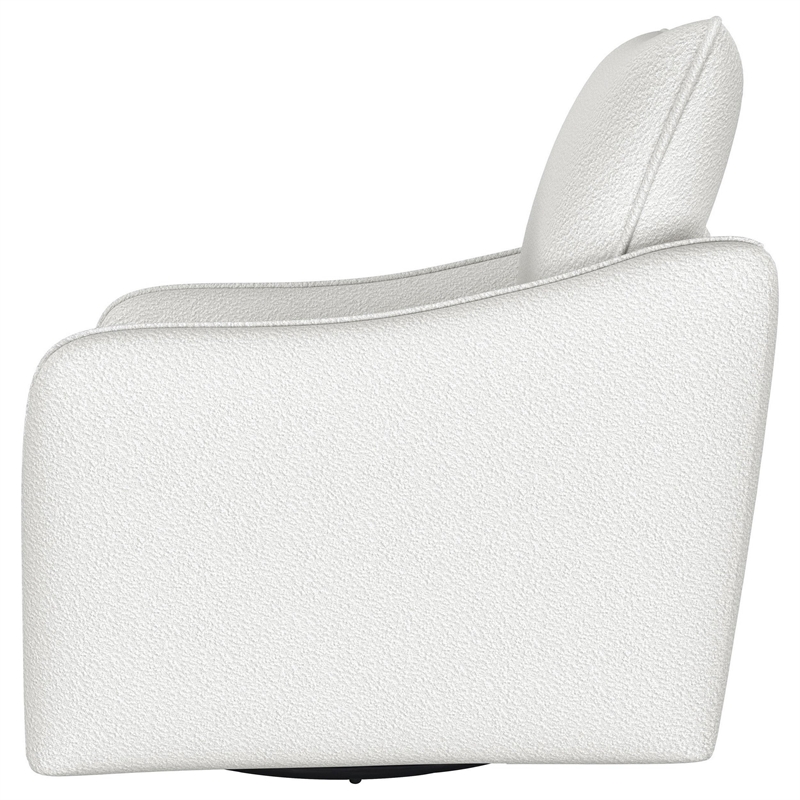Adia Swivel Glider Chair- Sloped Arms- Plush Vanilla Ivory Boucle