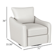 Adia Swivel Glider Chair- Sloped Arms- Plush Vanilla Ivory Boucle