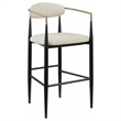 Tiara Bar Chair Set of 2- Beige Fabric- Gold Black Metal 30 Inch