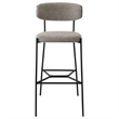 Ellina Pub Height Bar Chair Set of 2- Taupe Fabric- Black- 30 Inch
