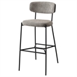 Ellina Pub Height Bar Chair Set of 2- Taupe Fabric- Black- 30 Inch