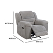Gilo Manual Glider Recliner Armchair- 46 Inch Light Gray- Pillow Top