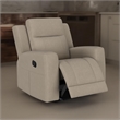 Krio Manual Recliner Chair- 37 Inch Modern Taupe Brown Faux Leather